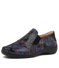 Java Xf Blue Multi Leather Flat Shoes