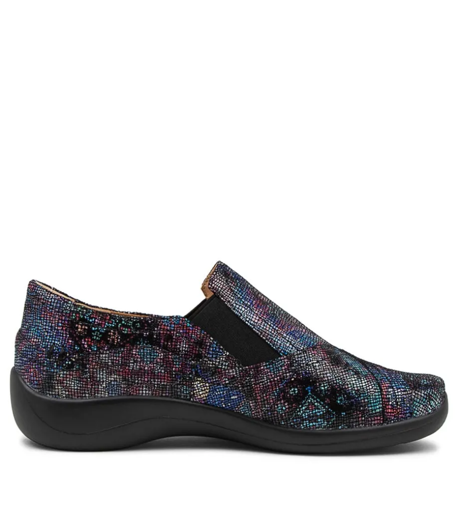 Java Xf Blue Multi Leather Flat Shoes