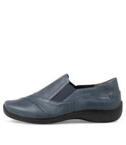 Java Xf Navy Leather Slip Ons
