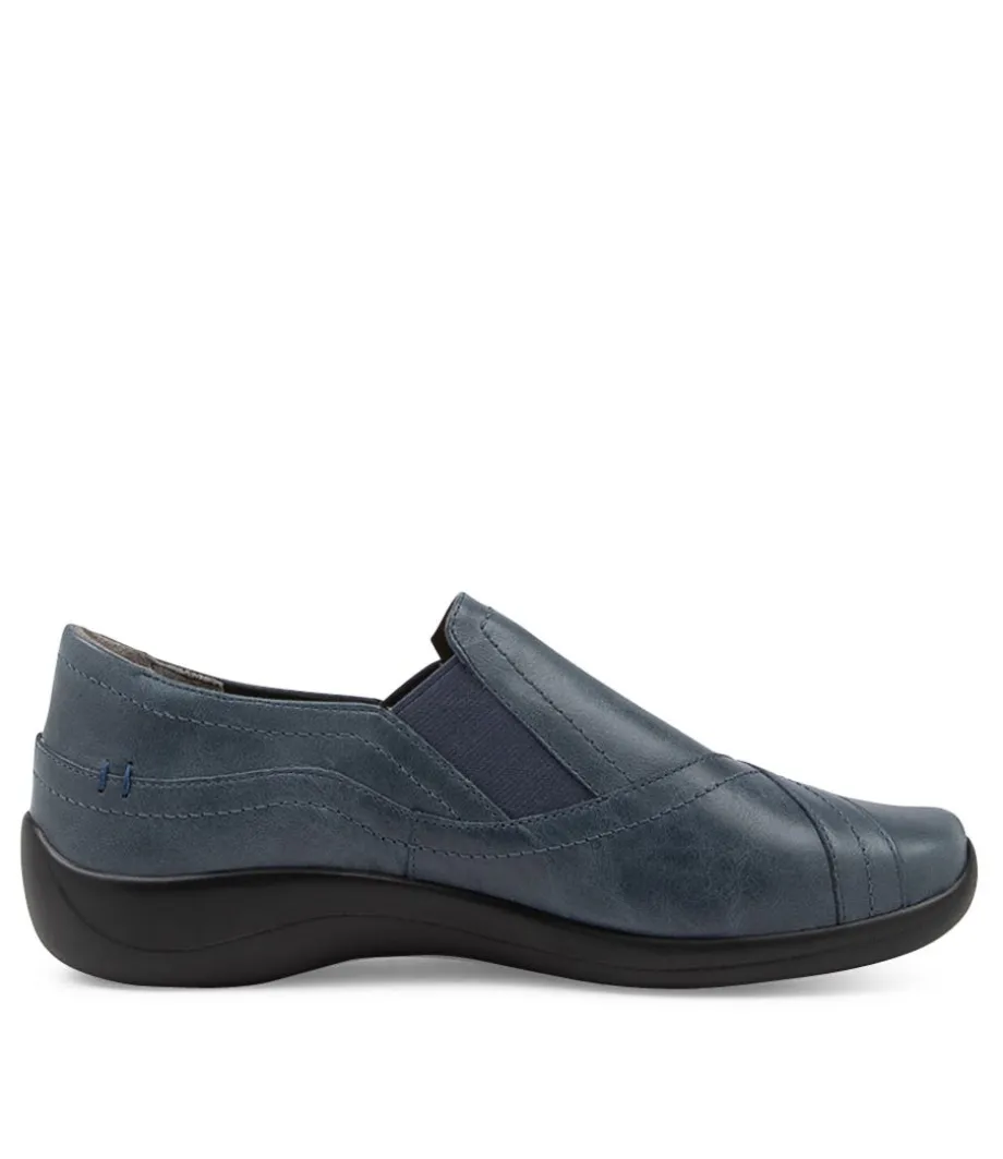 Java Xf Navy Leather Slip Ons