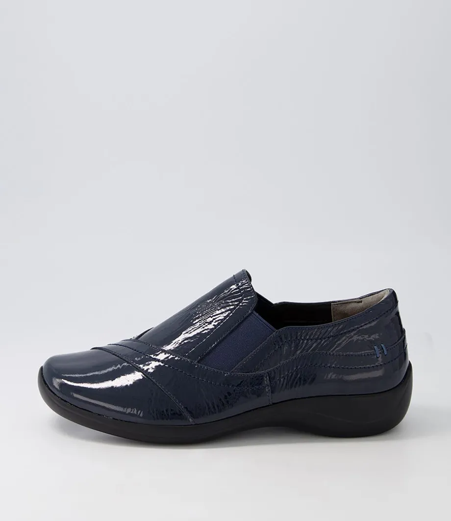 Java Xf Navy Patent Leather Flat Shoes