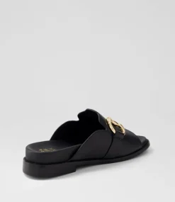 Jekkela W Black Leather Slides