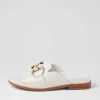 Jekkela W White Leather Slides