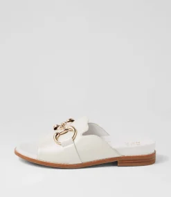Jekkela W White Leather Slides