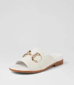 Jekkela W White Leather Slides