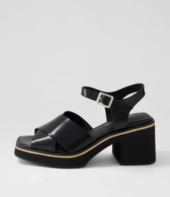 Jemi Black Box Leather Sandals
