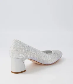 Jenice Silver Petrol Leather Heels