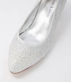 Jenice Silver Petrol Leather Heels