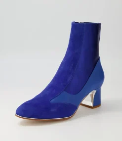 Jepps Blue Multi Ankle Boots