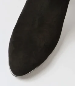 Jeya Black Silver Suede Jewels Ankle Boots