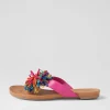 Jillee Fuchsia Bright Leather Thongs