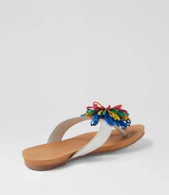 Jillee White Bright Leather Thongs
