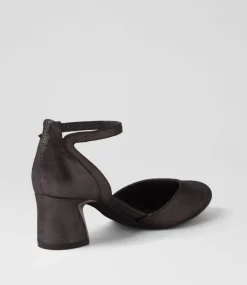 Jillie Black Shimmer Leather Heels