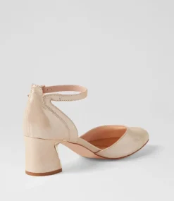 Jillie Nude Shimmer Leather Heels