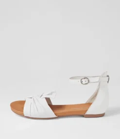 Jimeta White Leather Sandals