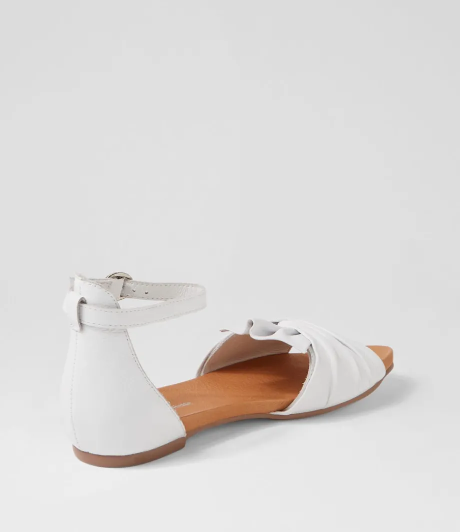 Jimeta White Leather Sandals