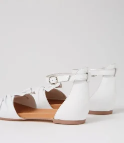 Jimeta White Leather Sandals