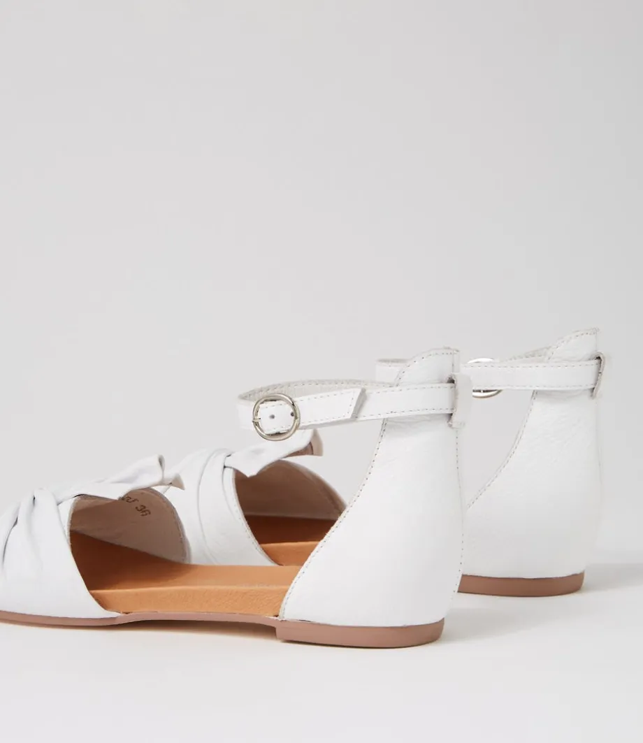 Jimeta White Leather Sandals