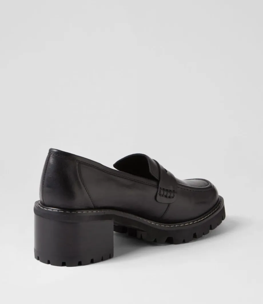 Jinnah Black Leather Heels