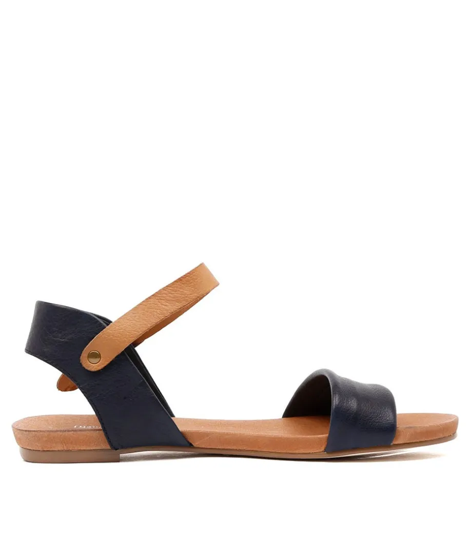 Jinnit Navy Tan Leather