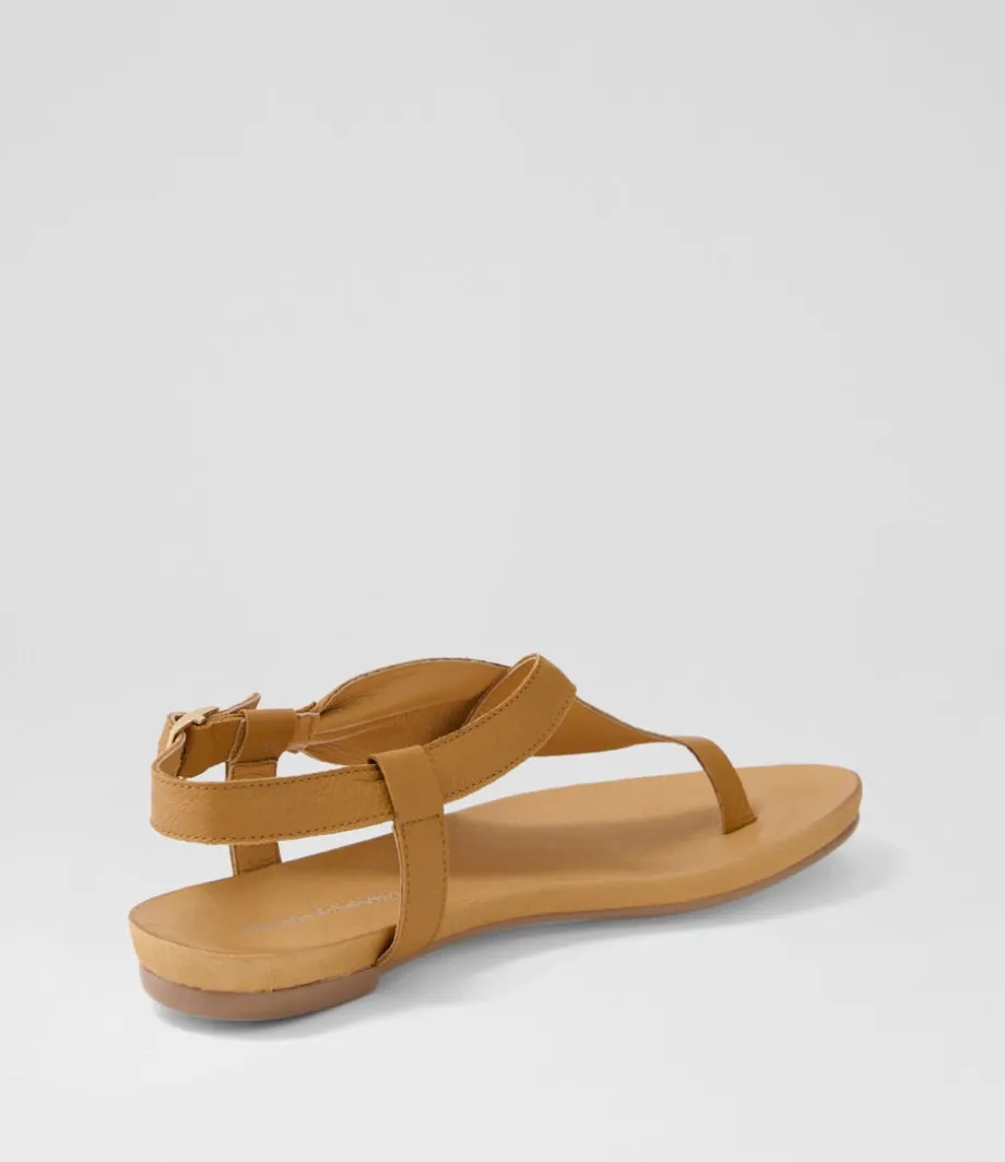 Jojos Dark Tan Leather Sandals