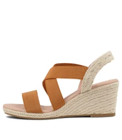 Jolli Tan Elastic Sandals