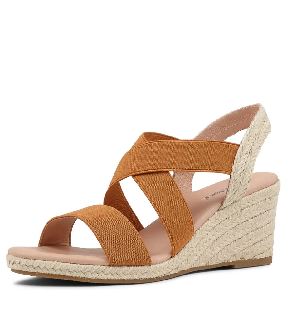 Jolli Tan Elastic Sandals