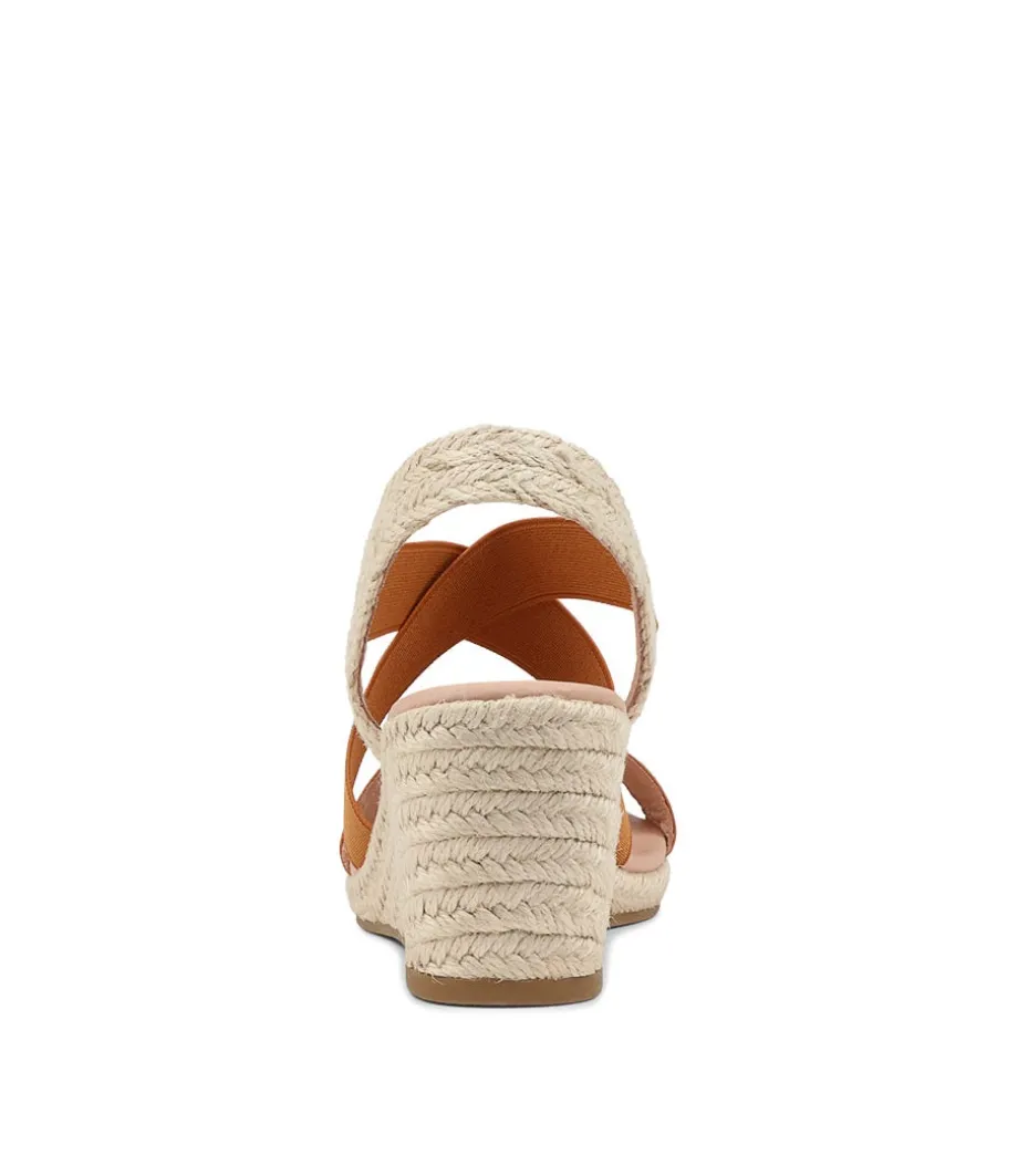 Jolli Tan Elastic Sandals