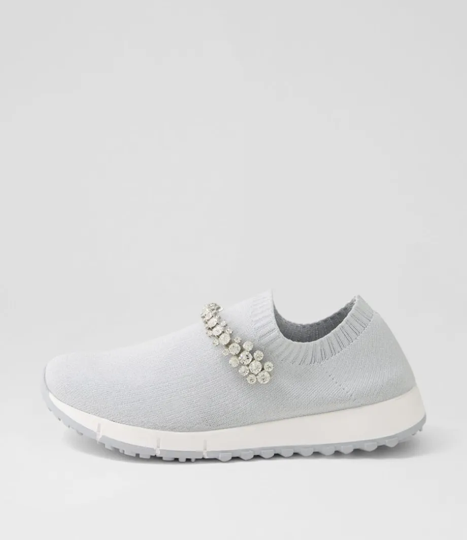 Jolo Misty Silver Trim Fabric Sneakers