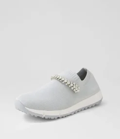 Jolo Misty Silver Trim Fabric Sneakers