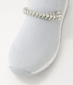 Jolo Misty Silver Trim Fabric Sneakers