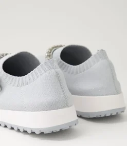 Jolo Misty Silver Trim Fabric Sneakers