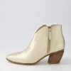 Josky Gold Croc Leather Ankle Boots