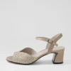 Juba Light Pewter Shimmer Leather Jewels Sandals