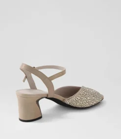Juba Light Pewter Shimmer Leather Jewels Sandals