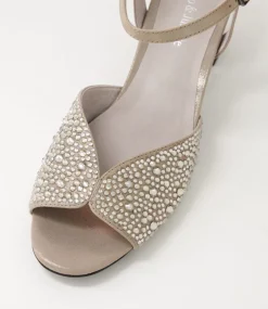 Juba Light Pewter Shimmer Leather Jewels Sandals