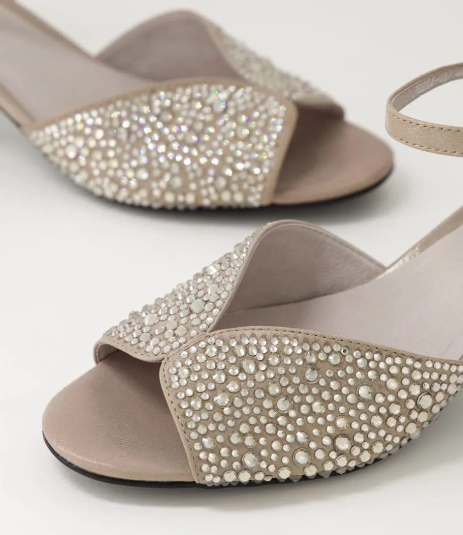 Juba Light Pewter Shimmer Leather Jewels Sandals