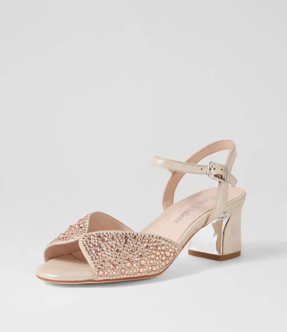 Juba Nude Shimmer Nude Leather Jewels Sandals