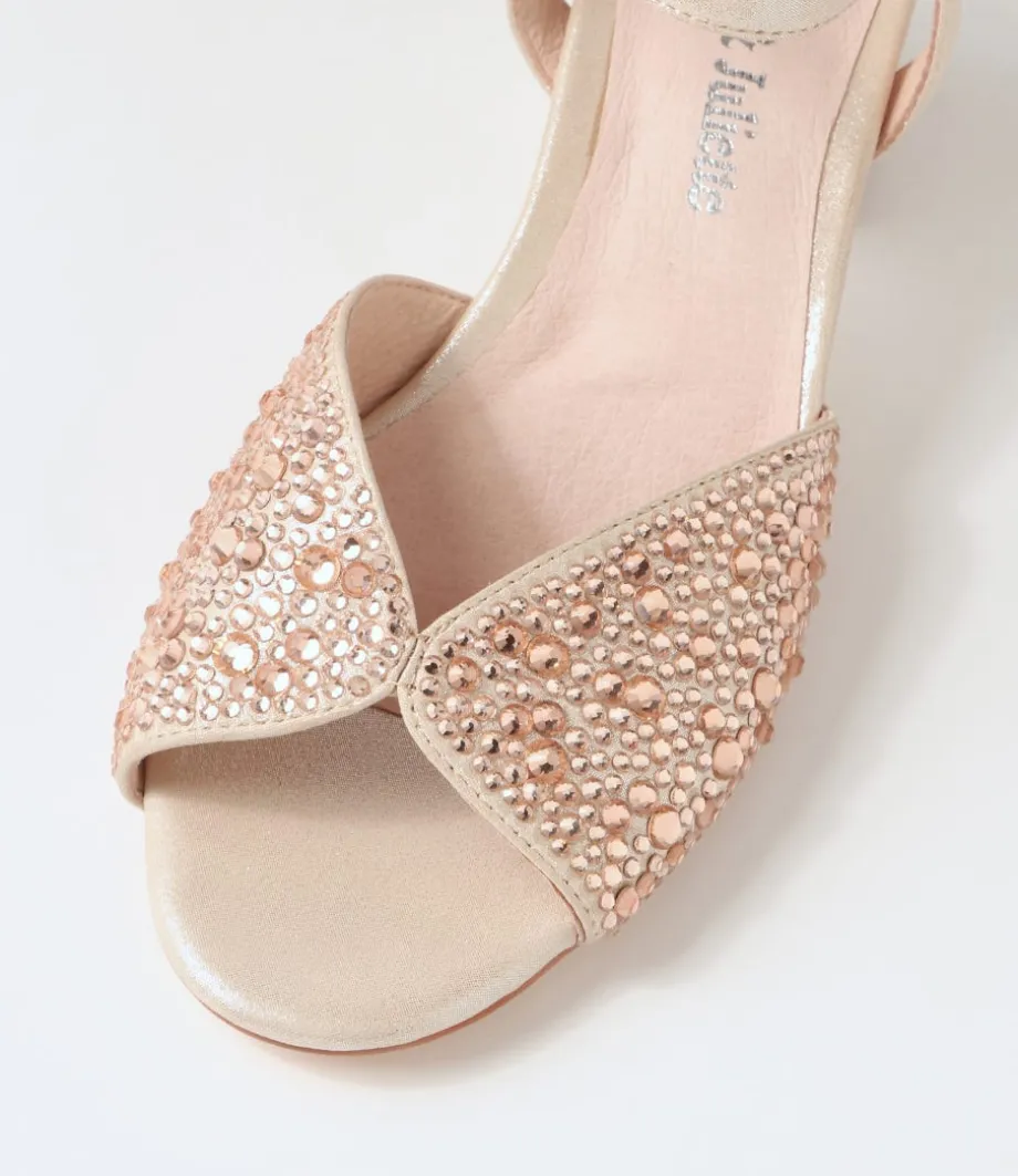 Juba Nude Shimmer Nude Leather Jewels Sandals