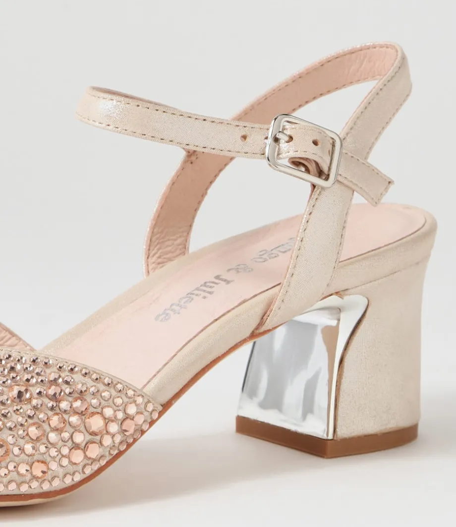 Juba Nude Shimmer Nude Leather Jewels Sandals