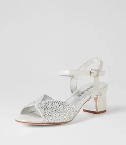 Juba Silver Shimmer Jewels Leather Sandals