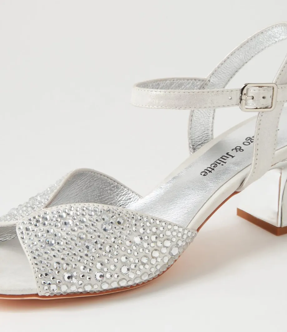 Juba Silver Shimmer Jewels Leather Sandals