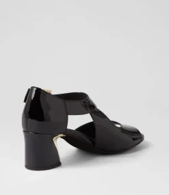 Juzy Black Patent Leather Sandals
