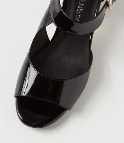 Juzy Black Patent Leather Sandals