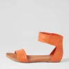 Juzz Bright Orange Leather Sandals
