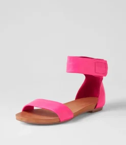 Juzz Hot Pink Leather Sandals