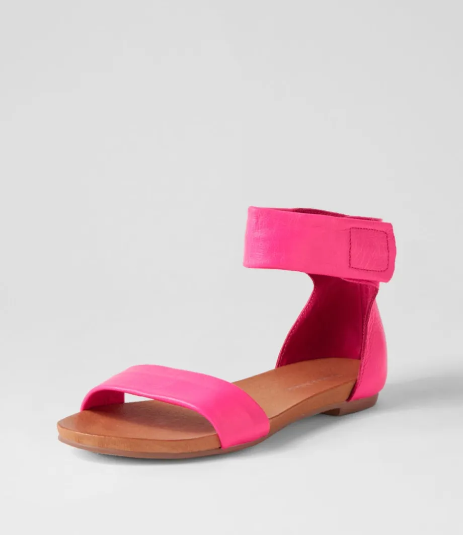 Juzz Hot Pink Leather Sandals