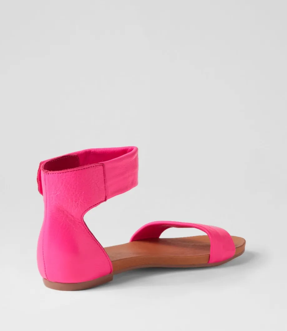Juzz Hot Pink Leather Sandals