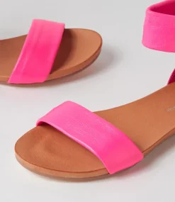 Juzz Hot Pink Leather Sandals
