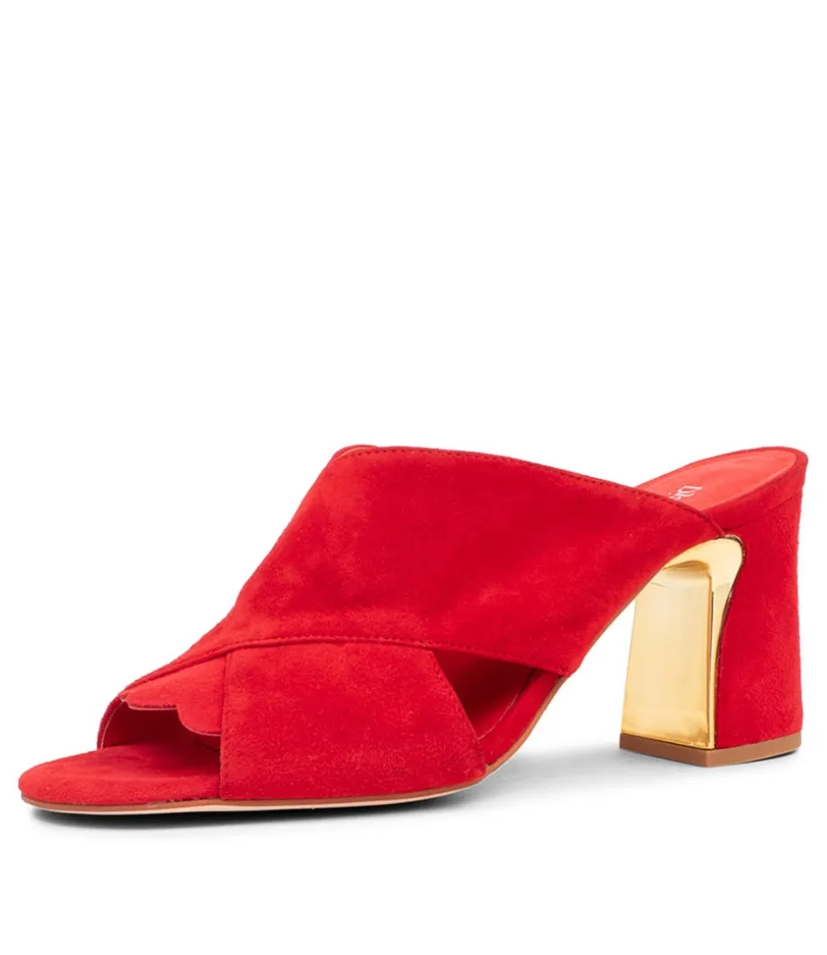 Kadmos Red Suede Mules